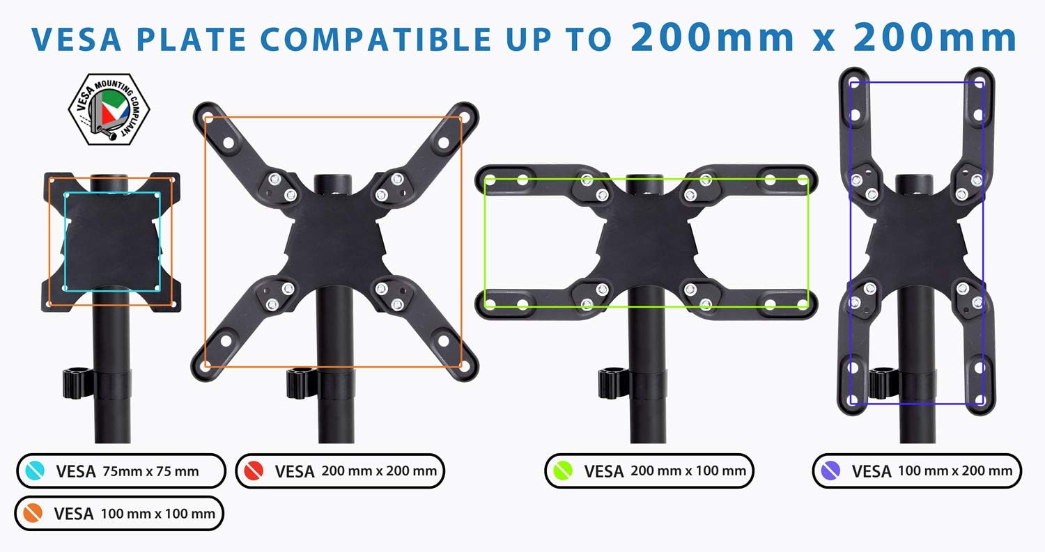 Black Heavy-Duty Adjustable Desk Mount for Monitors and TVs up to 42"