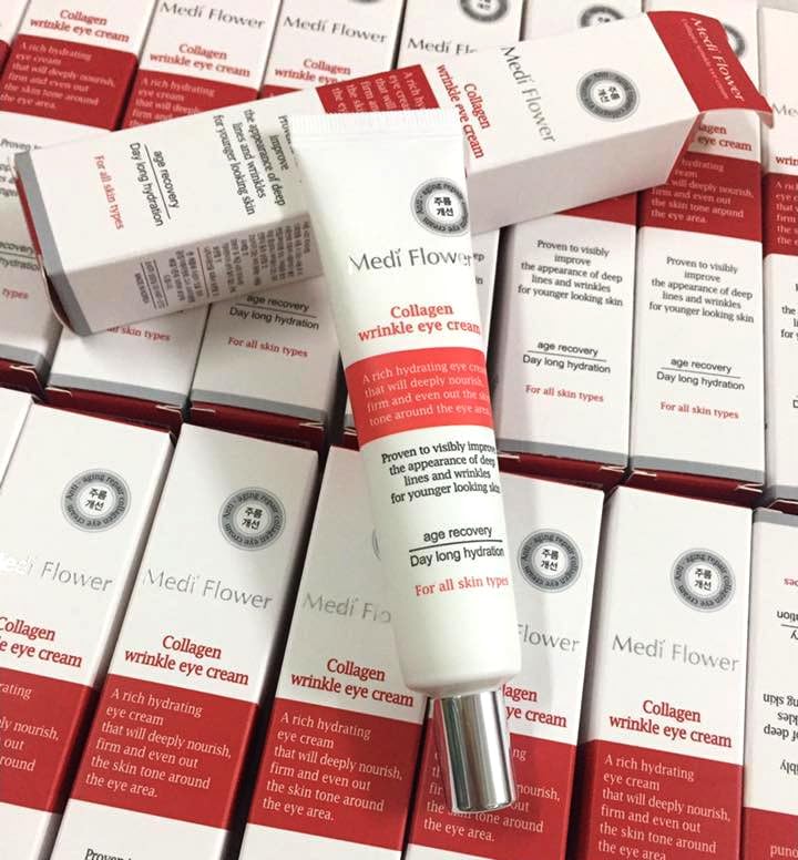 MediFlower/Collagen Wrinkle Eye Cream 40ml X 3EA /Long hydration/Korea-Beauty/Korea Made