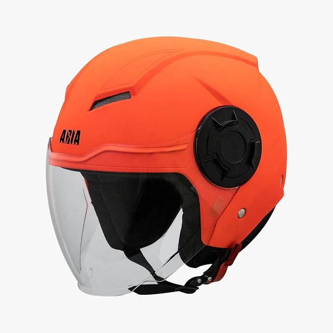 Steelbird HI-GN SBH-31 GLOSSY FLUO RED WITH PLAIN VISOR 580MM(Red,Medium)