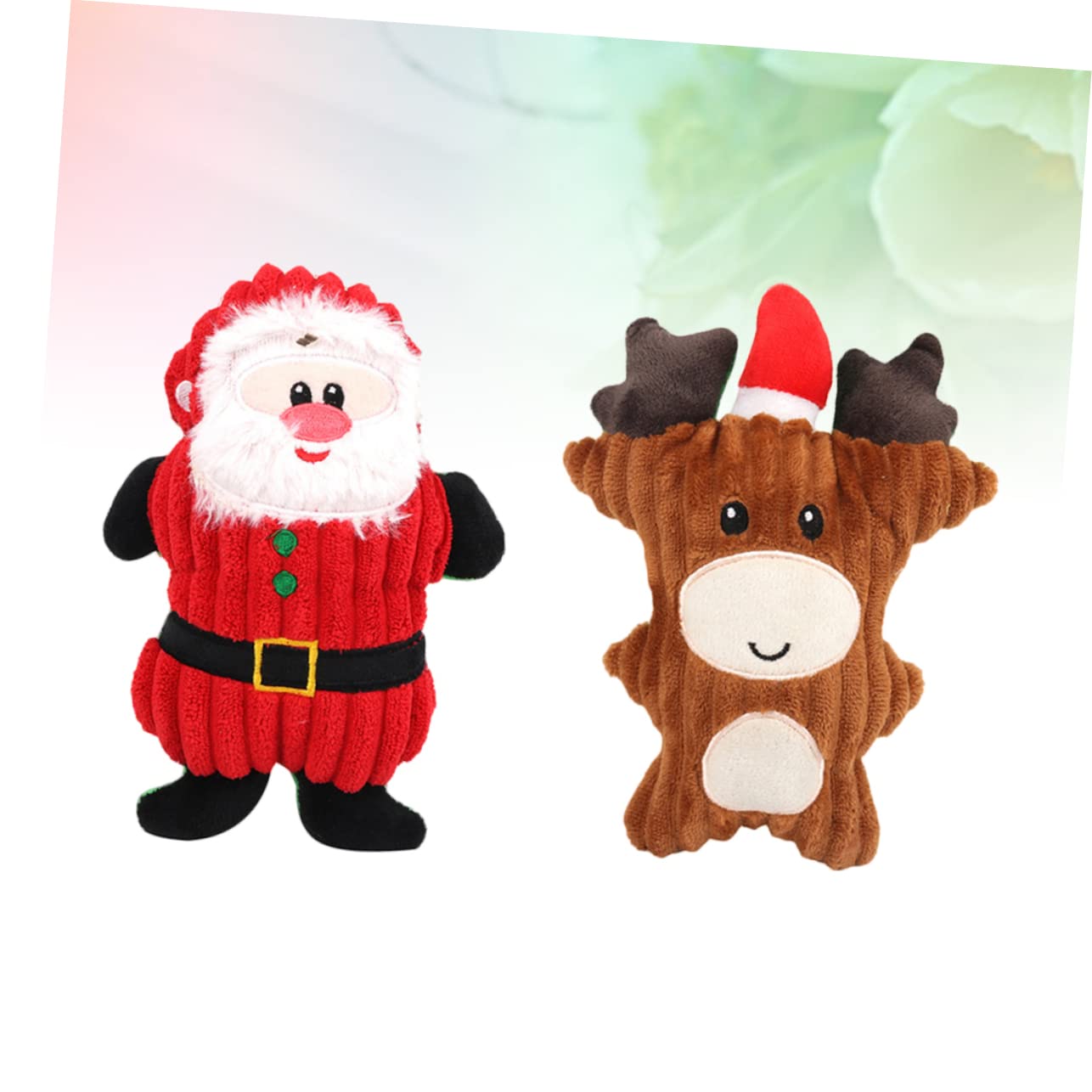 Kisangel 6stücke Plüschspielzeug Für Haustiere Mit Geräuschfunktion Niedliche Rentier Und Santa-Designs Für Kauen Und Spielen Für Hunde Und Katzen Zufällige Stilvariation