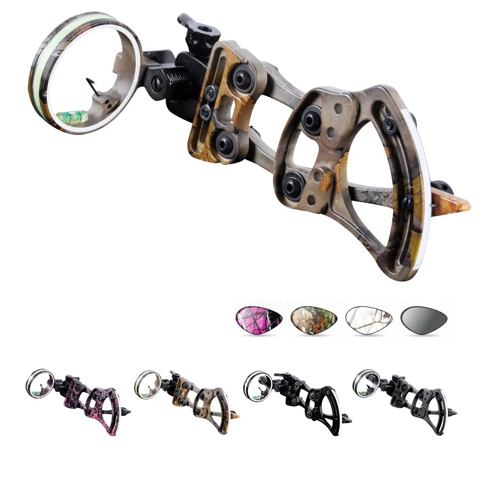 AMEYXGS Archery Bow Sight 1 Pin 0.019" Fiber-Optic Pins Micro-adjust Compound Bow Sights with Sight Light for Outdoor Hunting