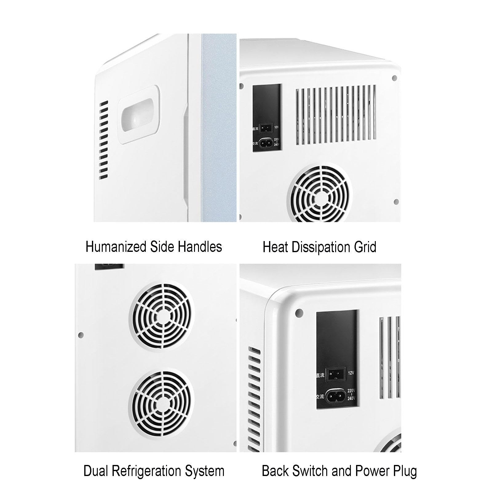 Refrigerador AutomóVil Hogar 12v / 220v Caja PequeñA Enfriamiento y CalefaccióN Hogar AutomóVil Dormitorio Estudiantes Doble Uso Mini Refrigerador para Bebidas Alimentos AutomóVil