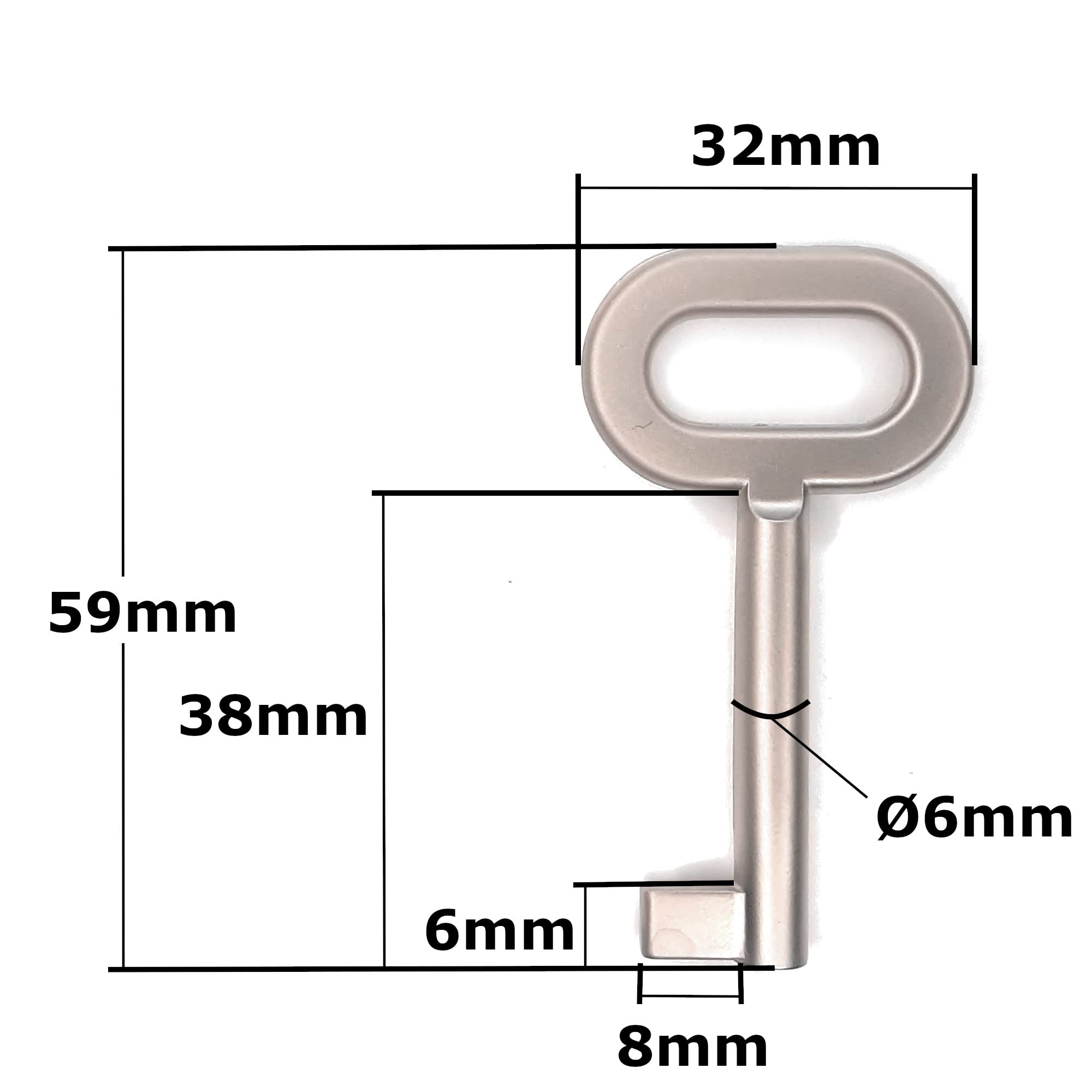 Image secondaire de Clé de Meuble Ovale Nickelé Mat pour Serrure Design Contemporain