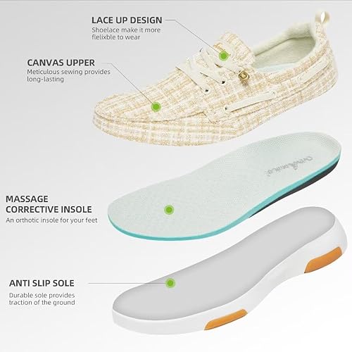Miniatura 5 de OrthoComfoot Mocasines ortopédicos para caminar para mujer cómodos zapatos ortopédicos con soporte de arco para pies planos, mocasines casuales para