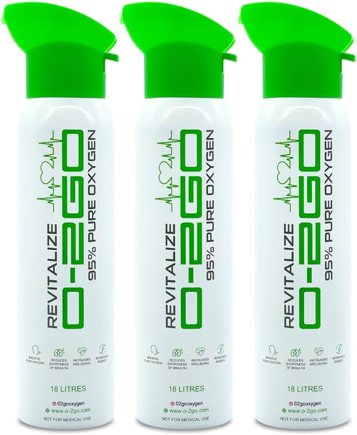 18L Portable Oxygen Canister with Built-in Face Cup (3 x 18L CAN)| Supplemental Oxygen for Sport, Energy Recovery & Oxygen Therapy | Pure Oxygen Made in Britain