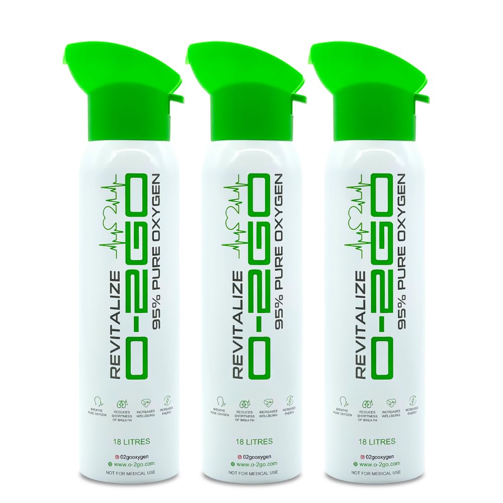 18L Portable Oxygen Canister with Built-in Face Cup (3 x 18L CAN)| Supplemental Oxygen for Sport, Energy Recovery & Oxygen Therapy | Pure Oxygen Made in Britain