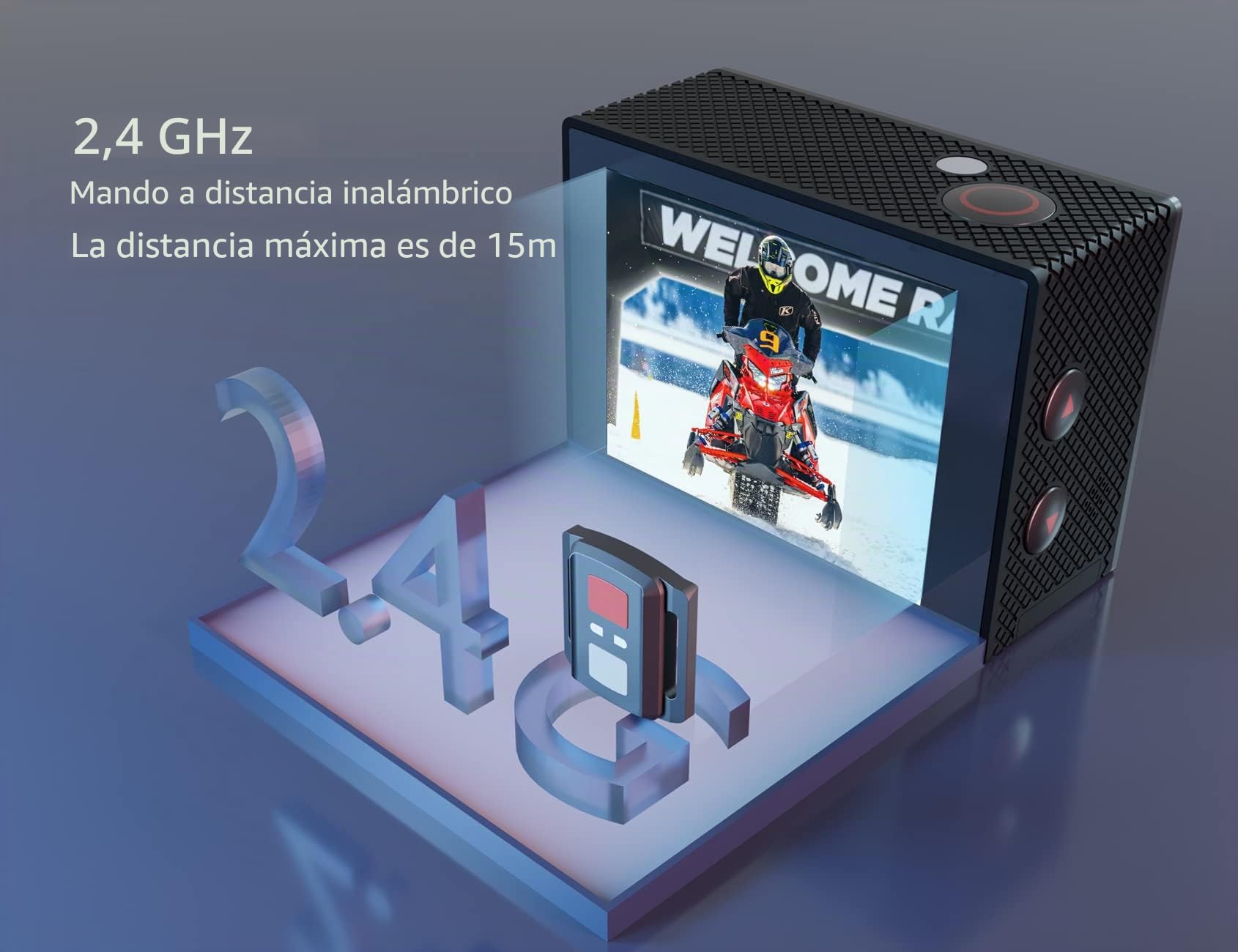 Cámara Deportiva 4K WiFi 20MP Ultra HD Cámara Acción Sumergible 40M Camaras Acuática 170° Gran Angular 2.4G Remoto y Micrófono Externo con 2 Baterías de 1050mAh y Accesorios Multiples-GO 2