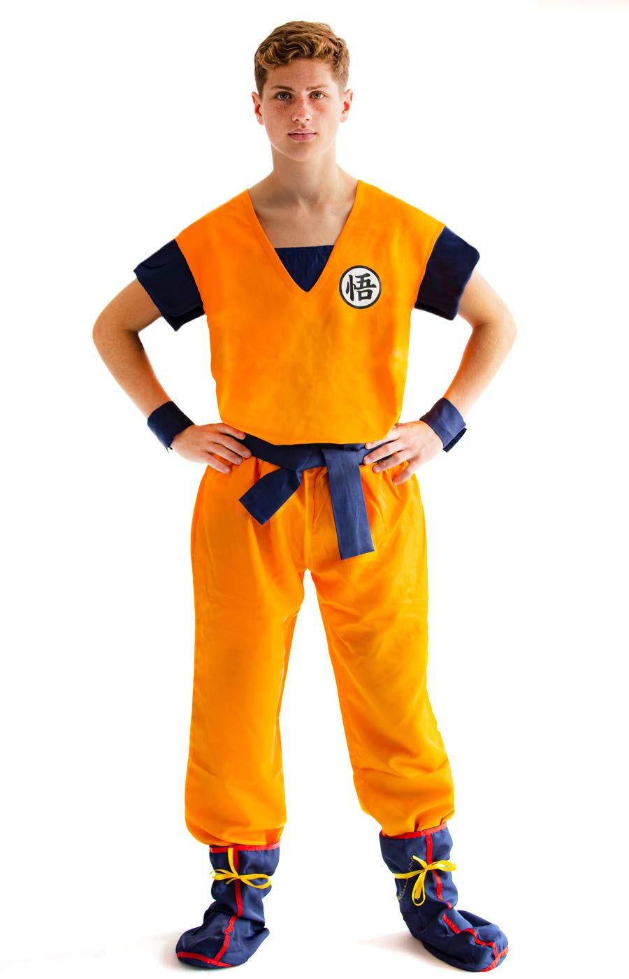 Anime Character Cosplay Costume Sets with Print for Son Goku Clothes Orange S-XXL