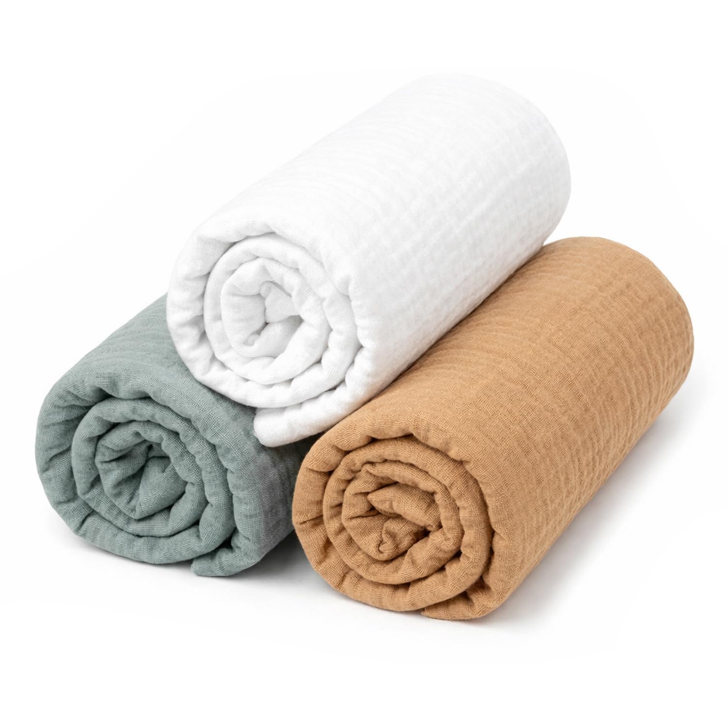 Drap housse couffin 70x30 cm en gaze de coton bio Sevira Kids lot de 3