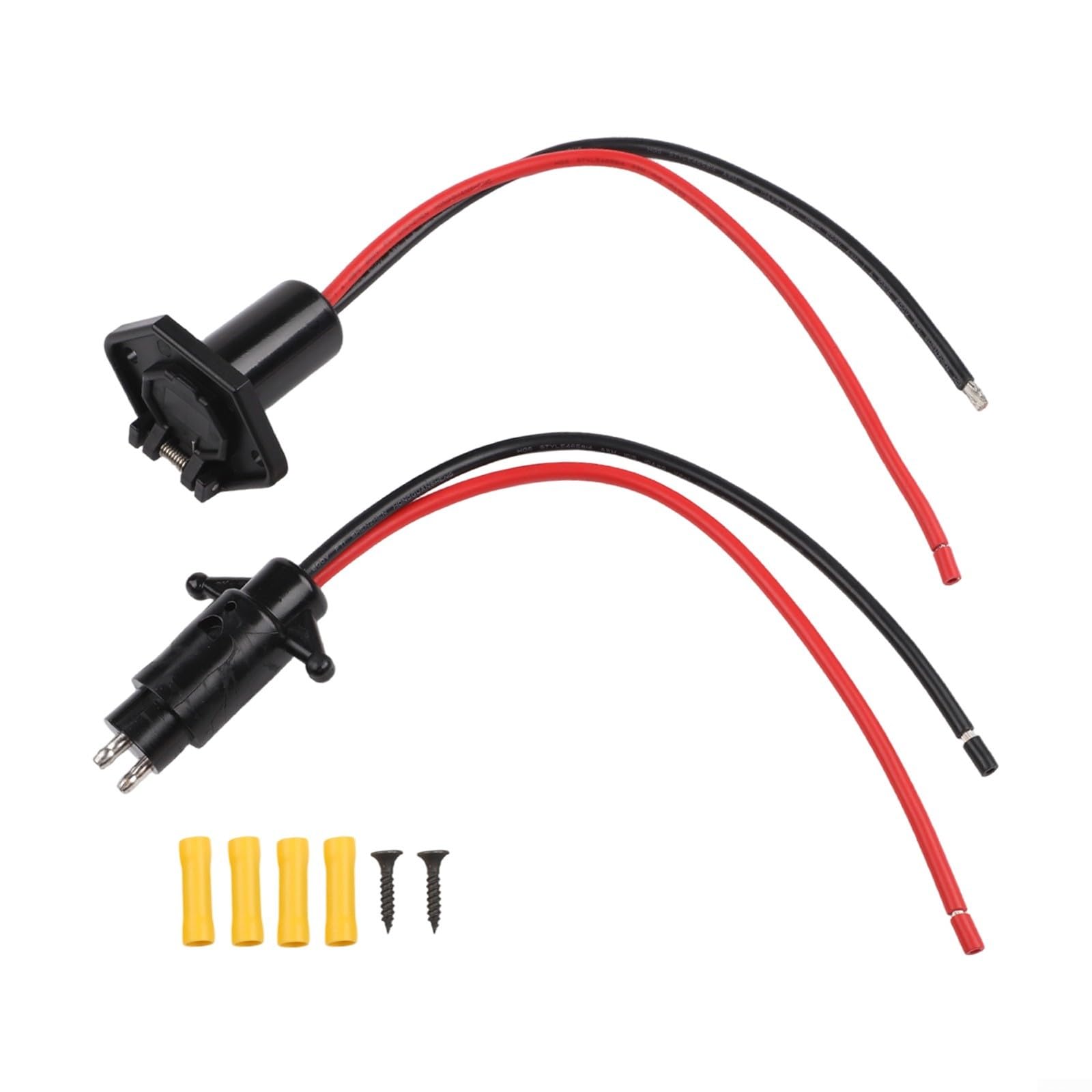 Niceminiwall Kit motore e presa per pesca a traina da 12 V 10 AWG, connettore maschio femmina impermeabile per motori marini con compatibilità con filo calibro 8 (B)