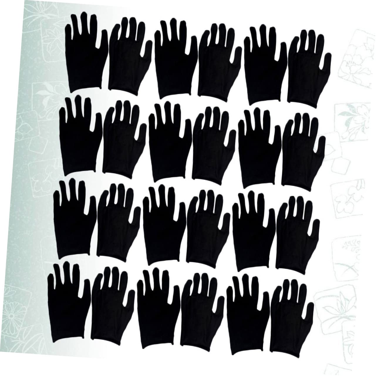 Noir Moufles de Travail Protection Légère, en Coton, 12 Paires