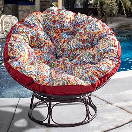 Joyside Papasan Chair with Cushion and Frame 46'' Wicker Papasan Lounge