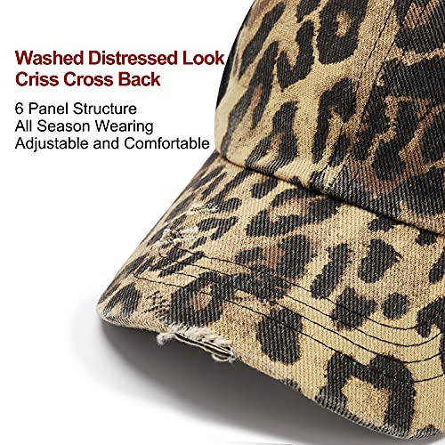 Glitter Distressed Mesh Girls Criss Cross Ponytail Hat for Kids High Messy Bun Ponycap…3