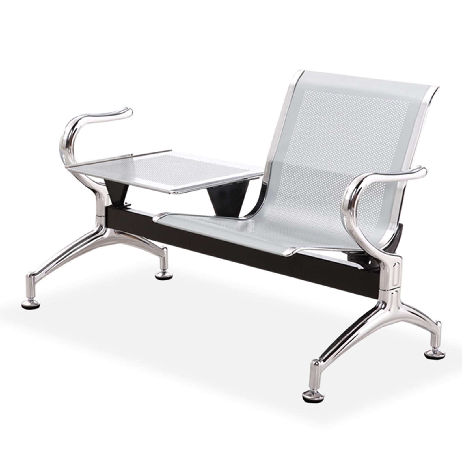 SnamicE Airport Reception Bench with Table, Office Guest Chair with Armrest and Backrest, Waiting Room Reception Chair for Lobby Bank Business,1 Seat,1 Seat