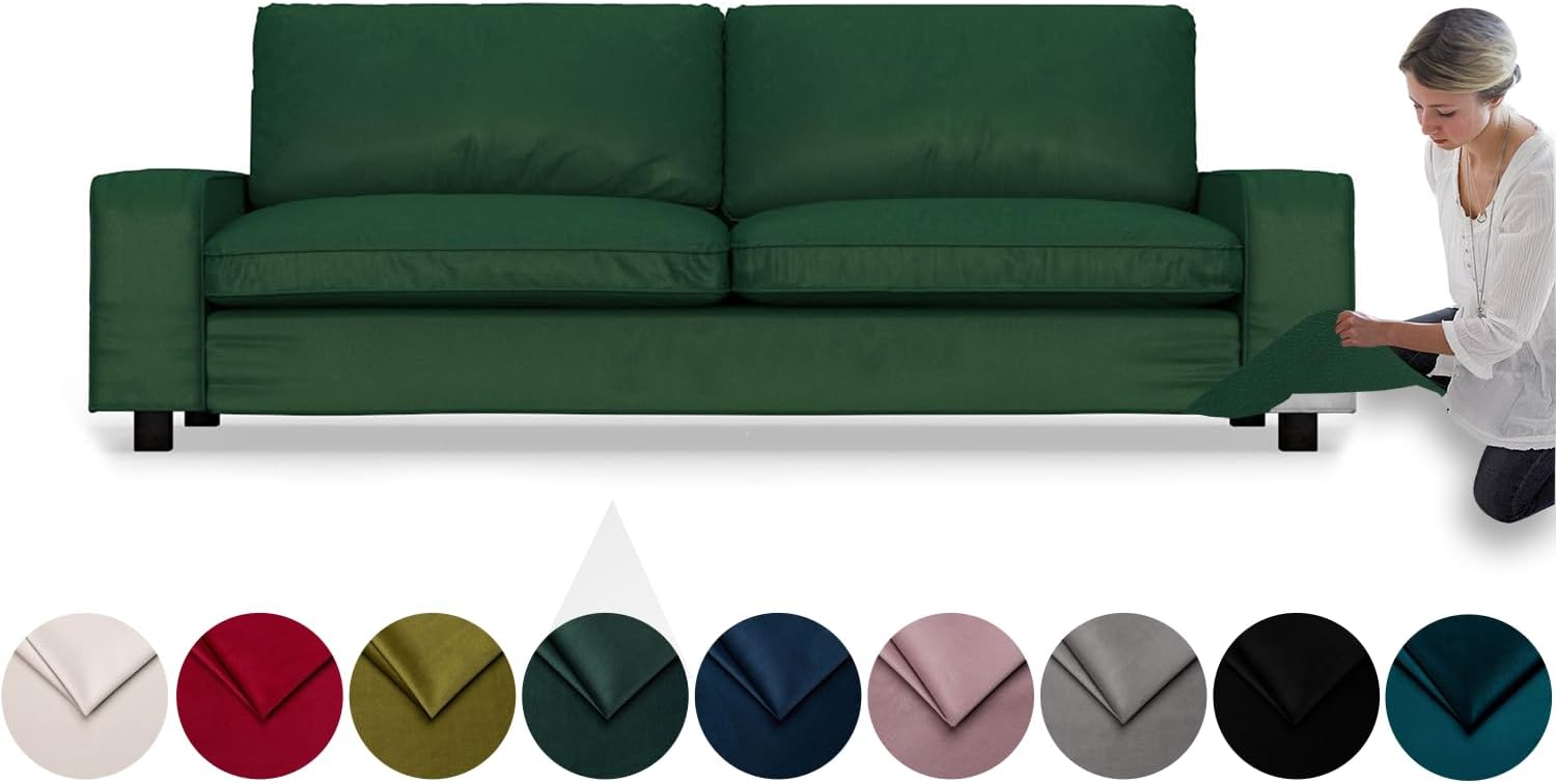 comfortly Cover for Kivik 3 Seat Sofa Bed, Replacement Slipcover, Heavy Duty 7 pcs Cover, Soft Durable Washable Pet-Friendly Fabric, Easy to Clean & Replace (Tiffany - Flamingo)
