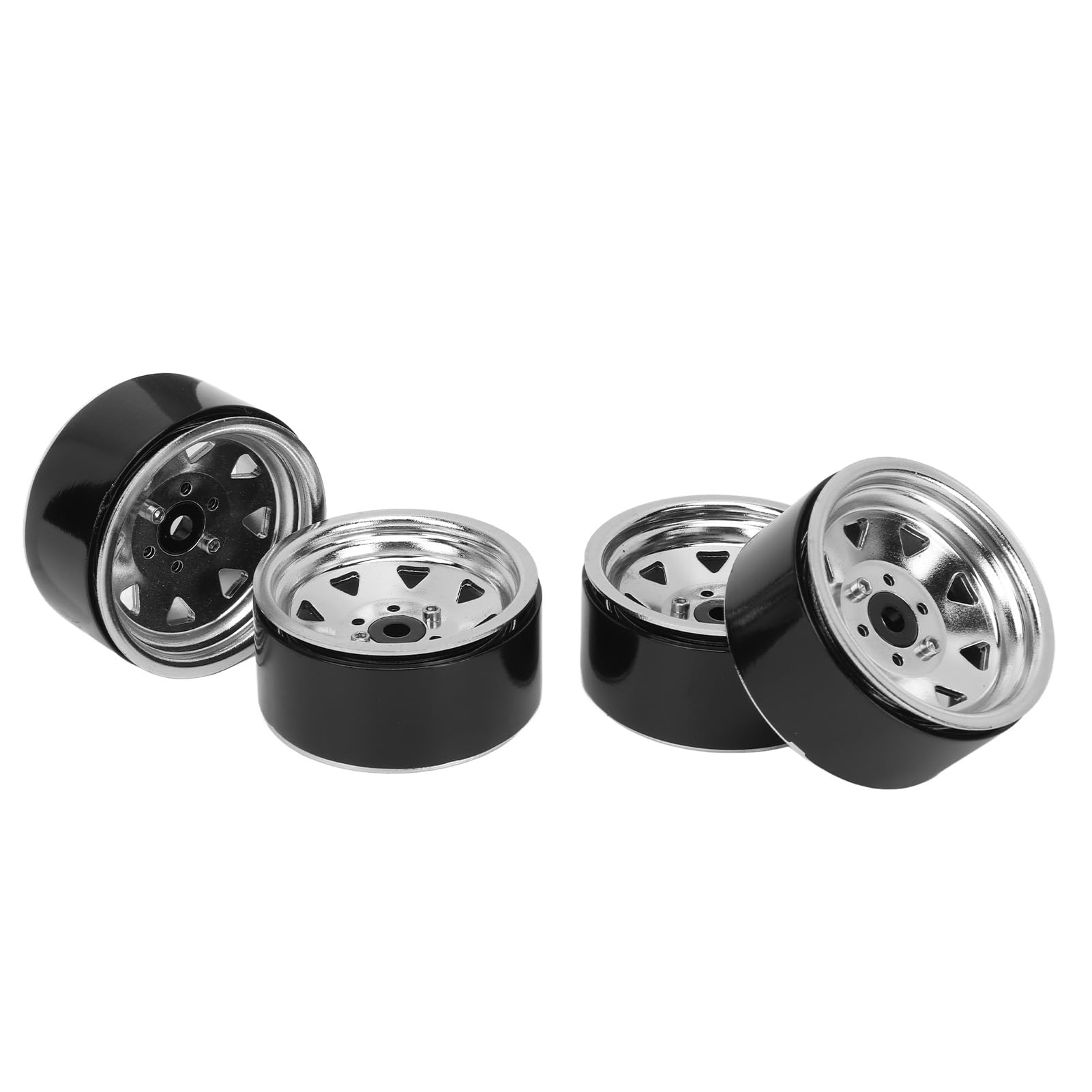 1,9-calowe felgi RC Uniwersalne dopasowanie Mocne wsparcie 8-ramienne felgi do kół Axial SCX10 SCX10 II SCX10 III Wysoka trwałość Konstrukcja ze stali stopowej cynku Zwiększona (Srebrny)