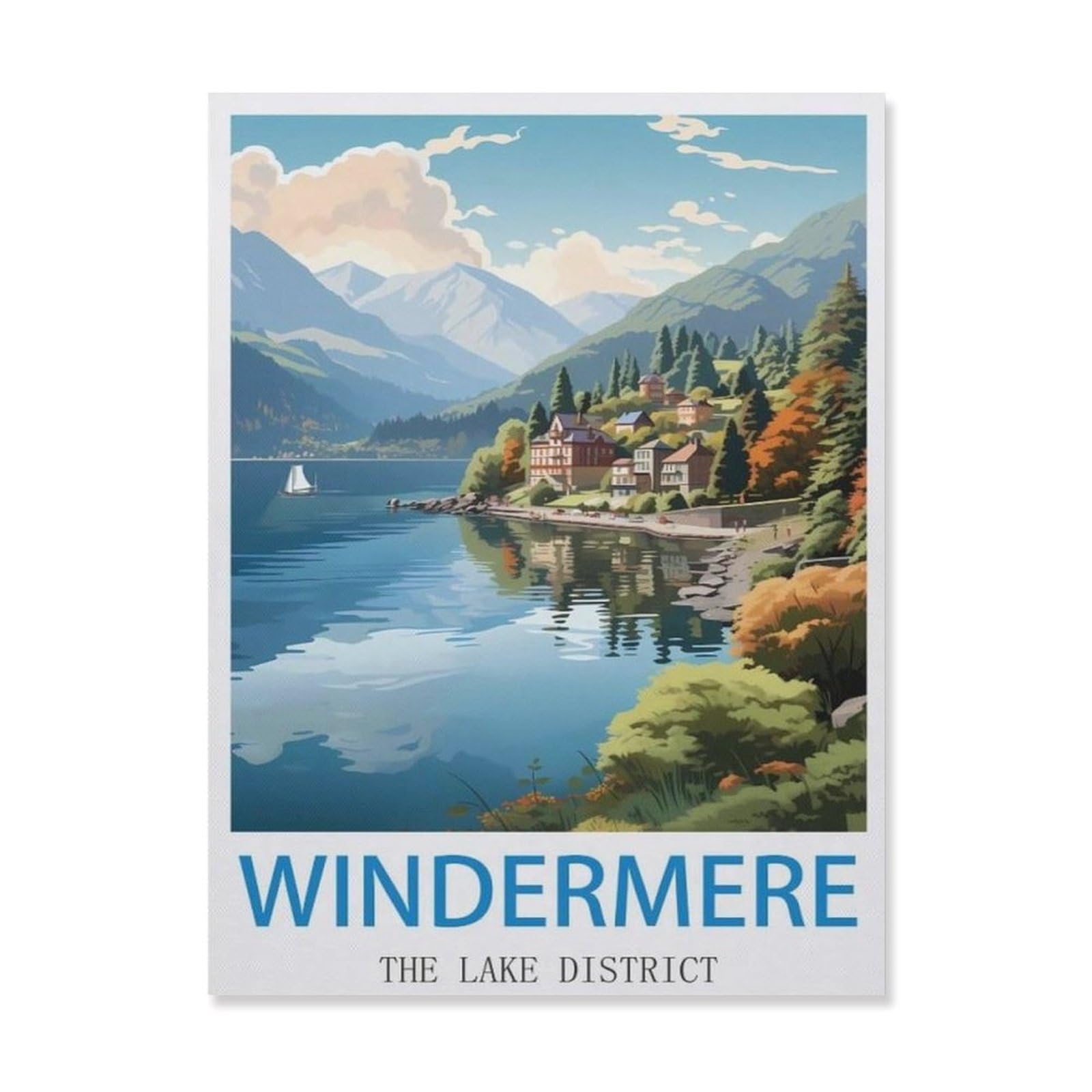 Metal Tin Sign，Windermere The Lake District(30x40cm）