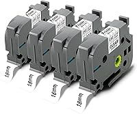 Vista 1 de Pristar Paquete de 4 cintas Tz 0.709 in 0.7 pulgadas laminadas transparentes TZe-141 TZ-141 compatibles con Brother P Touch TZe cinta para PTD400