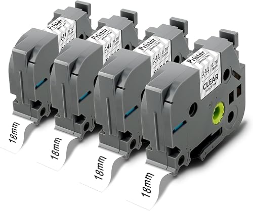Miniatura 1 de Pristar Cinta de etiquetas de repuesto compatible para Brother TZe-141 TZe141 TZ141 P Touch TZ Cinta de 0.709 in 0.7 pulgadas laminada transparente