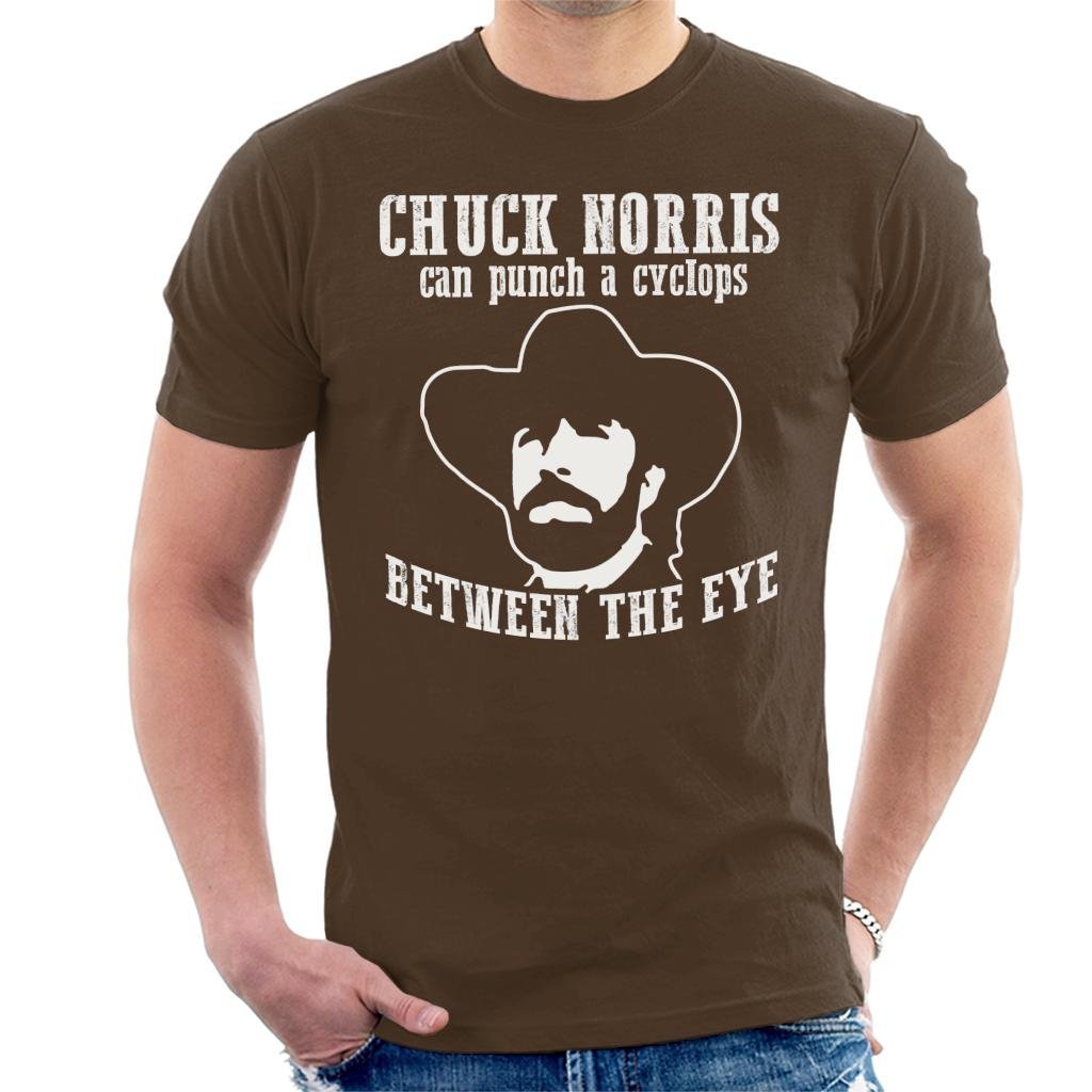Cloud City 7 Men's Chocolate Chuck Norris Can Punch A Cyclops Between The Eye T-Shirt