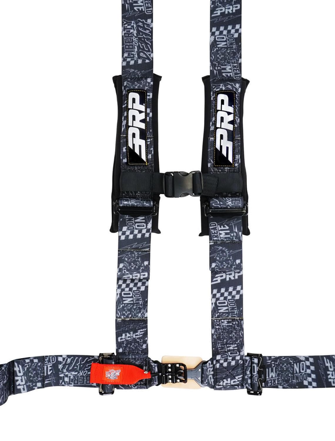 PRP 4 Point Racing Harness with 3 inch Padding Belts - Quick Release Harness with EZ Adjusters, Removable Pads, Bolt-In Tabs - for UTV, RZR, CanAm (Don't Tread)