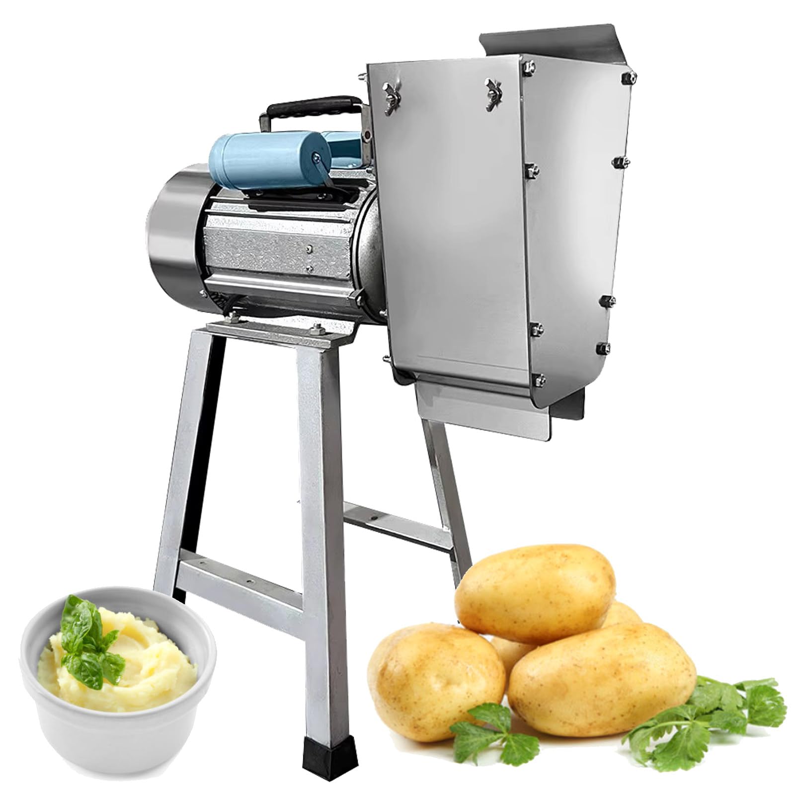Kommerzielle Kartoffelpresse – 1100 W Edelstahl-Kartoffelstampfer, Schleifwelle und Getriebe, 40–100 kg/h Leistung und zeitsparend, für Knoblauch, Tomaten