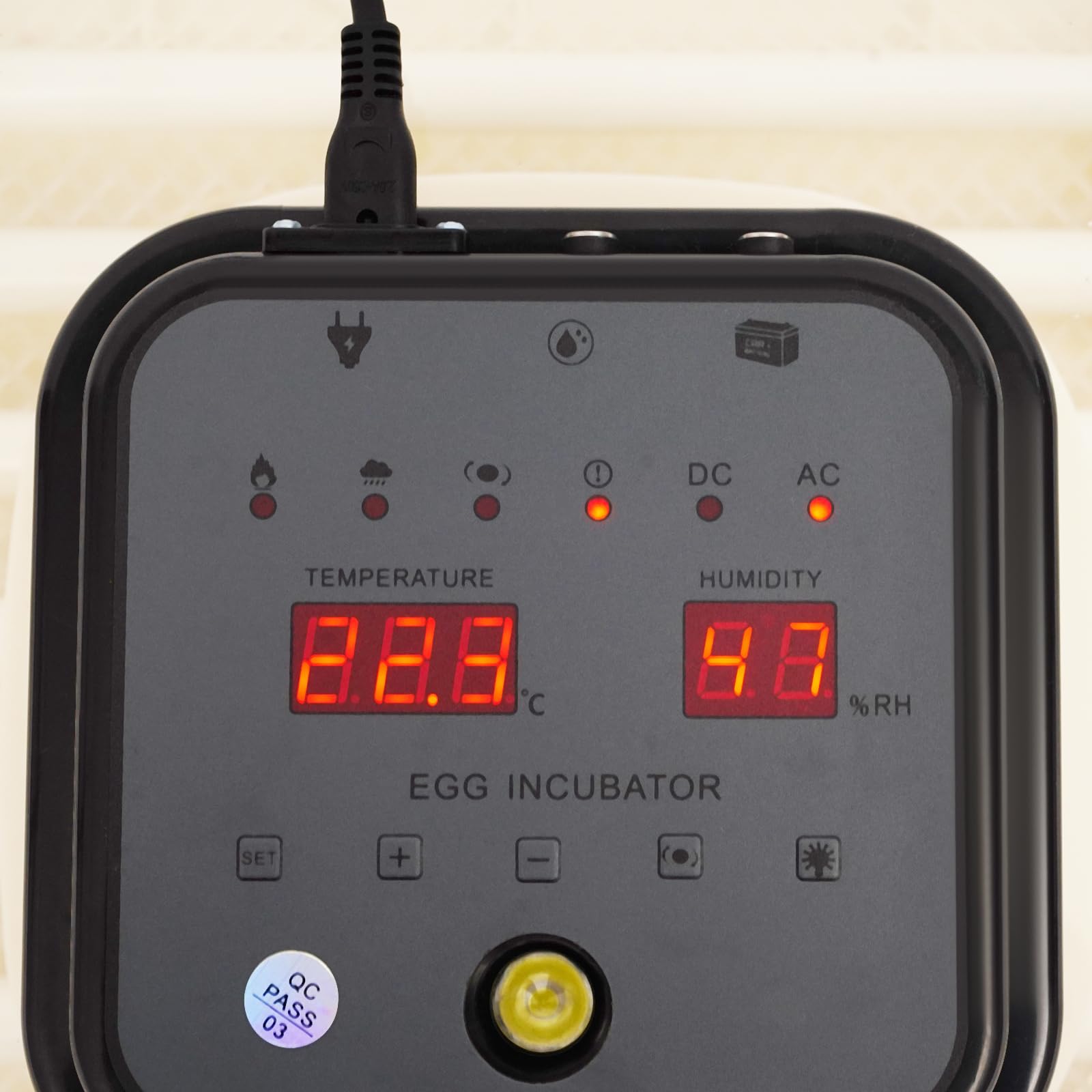 Incubatrice completamente automatica, polli incubatori con temperatura regolabile 0-40 °C e 50-90% di umidità 90 minuti e controllo delle uova a LED, incubatrice per uova di pollo e pappagalli (per 35