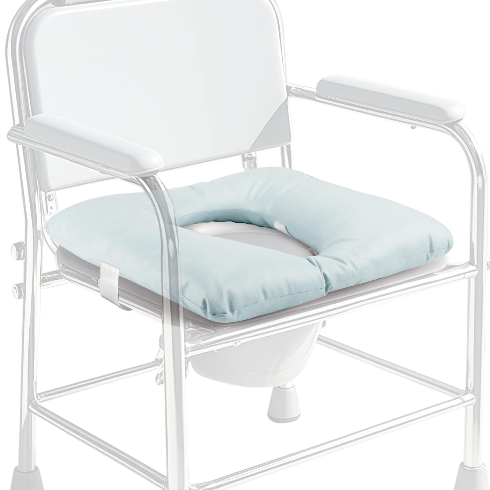 Cuscino per WC per adulti, altezza 10 cm, spessore di 10 cm, per sedia a rotelle, per anziani, 45 x 40 cm (blu)