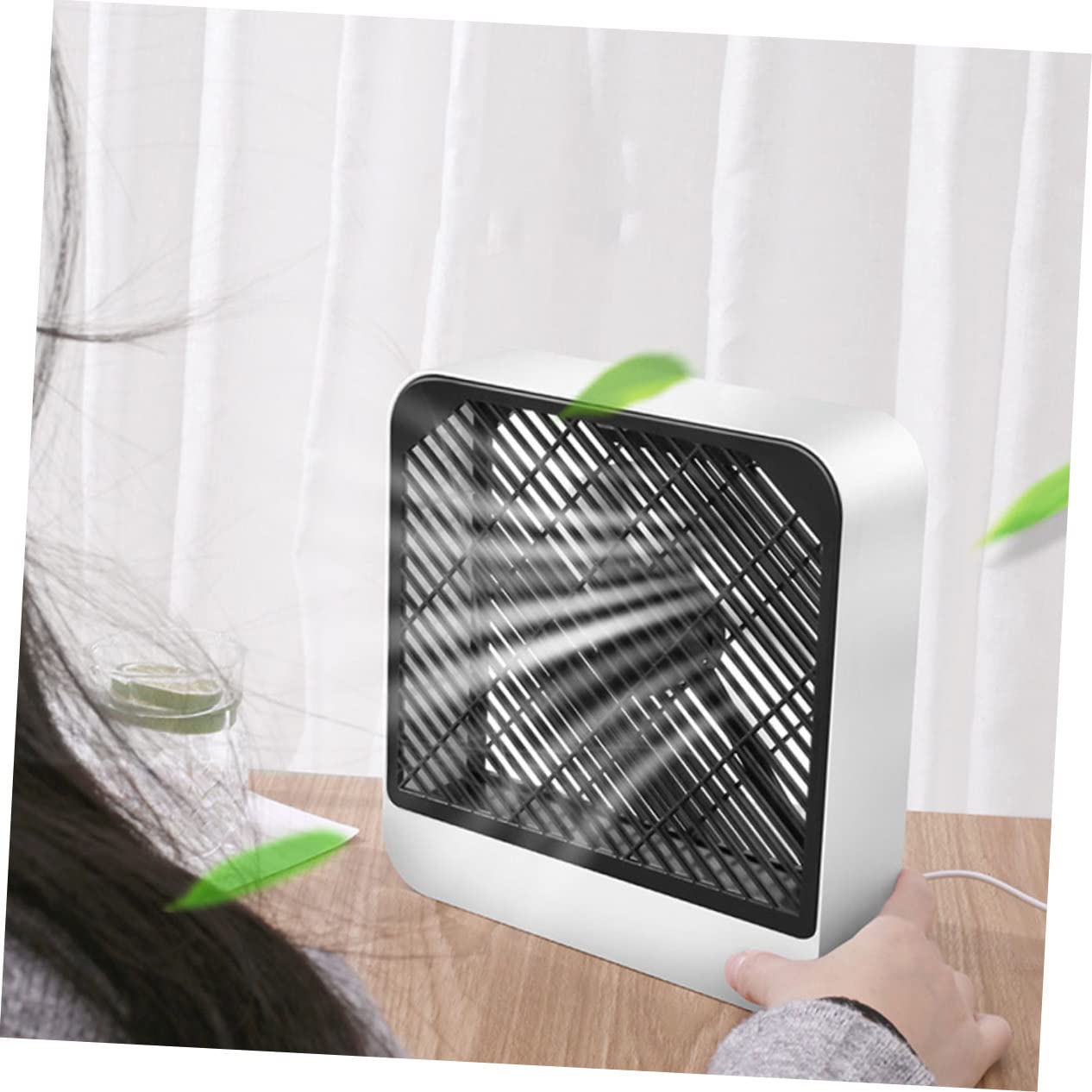Cabilock Ventilatore da Tavolo Mini USB Bianco in Plastico Ricaricabile | Vacanze Estive, Decorazioni Scuola, Batteria a Lunga Durata, Uso su Scrivania