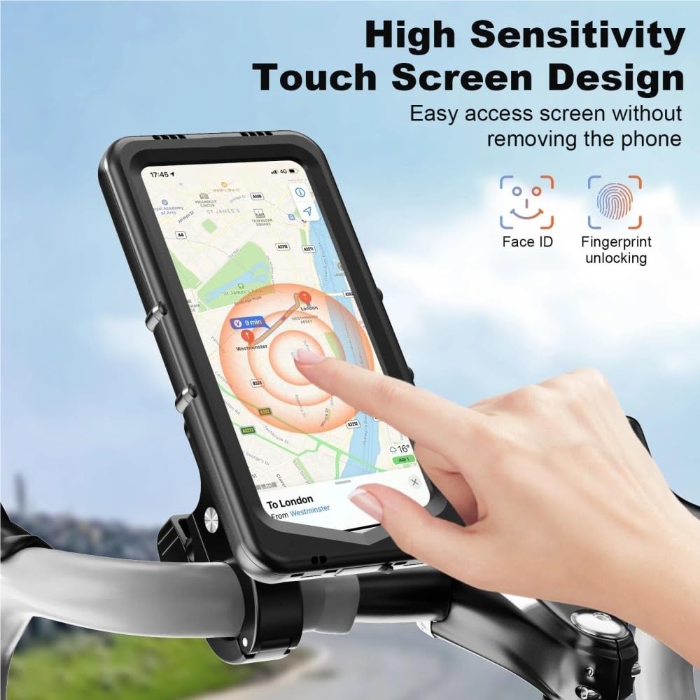 Supporto Telefono Bici Impermeabile Per Cellulare Rotazione 360° Elettrico Per Moto Per Smartphone 4-7 Pollici