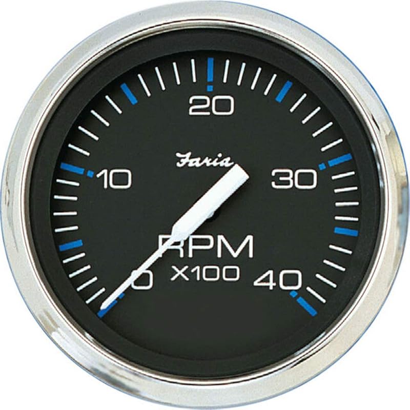 Tacômetro Faria Beede 33742 Chesapeake para motor diesel, 4000 RPM, aro em aço inoxidável – 1 unidade