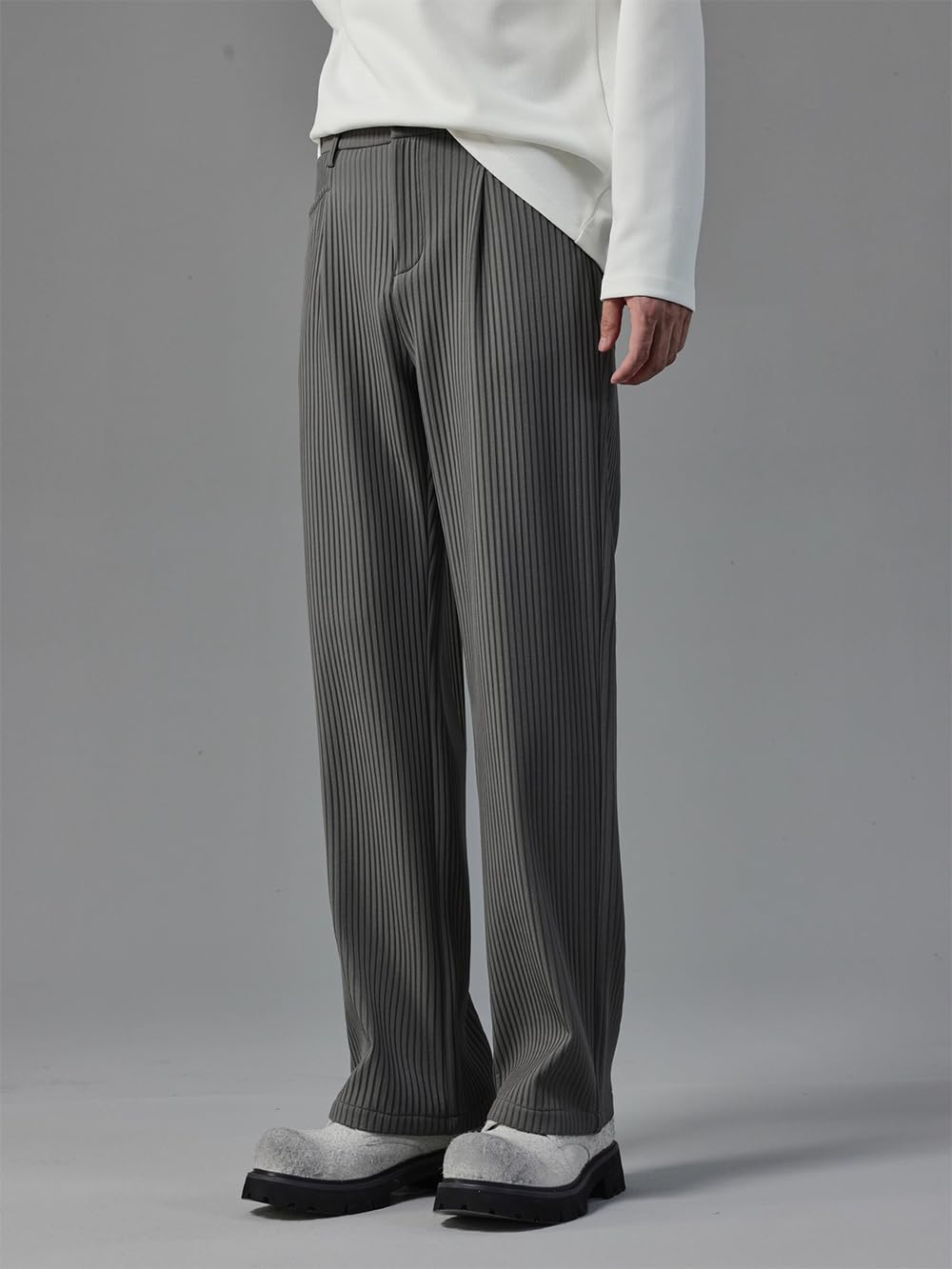 Men's Suit Pants Autumn Loose Straight Leg Business Casual Office Work Dress Pants for Men