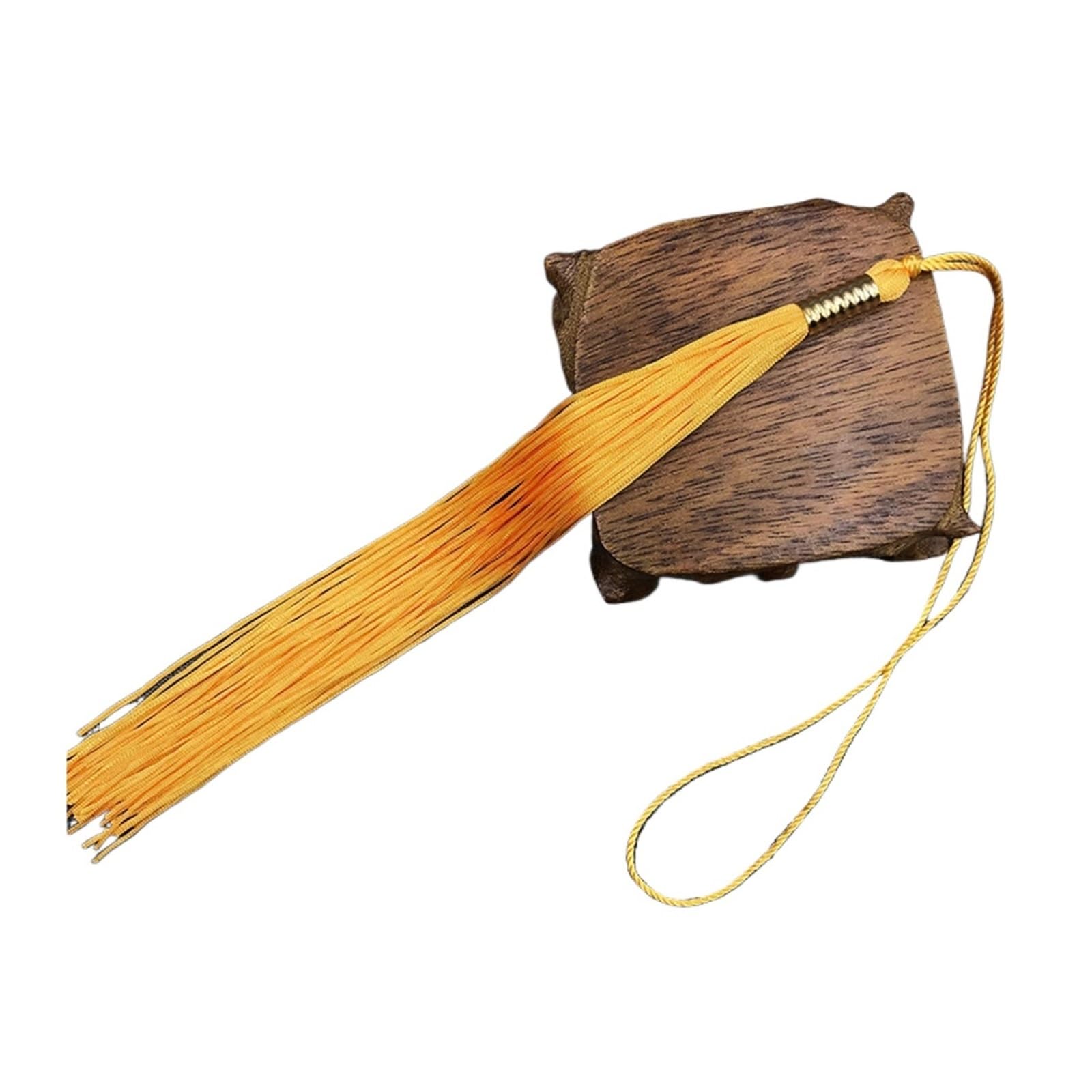 Tassel Graduation 100Pcs Long Tassels Pendant DIY Adult Graduation Academic Cap Tassel Hats Accessories Hang Rope Fringe Trim for Graduate Ceremonies and Memorials(Yellow)