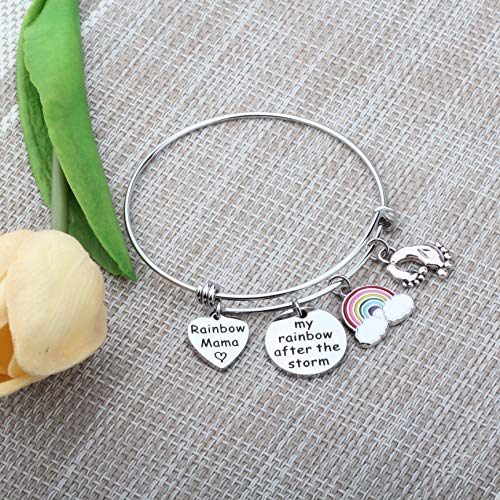 SEIRAA New Mommy Gifts Rainbow Baby Bracelet My Rainbow After the Storm Rainbow Jewelry for Pregnancy Expectant Mother2