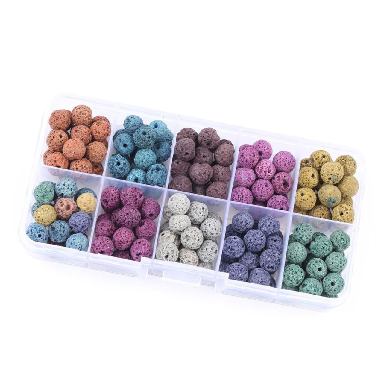NUOBESTY 540pezzi Perline Colorate Rotonde Pietra Artificiale Bigiotteria e Decorazioni Eleganti