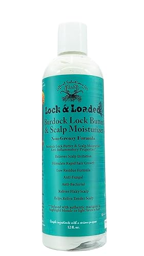 Yadain Locked N Loaded Burdock Lock Butter & Scalp Moisturizer - Hidratante para tratamiento capilar para control del encrespamiento, dejando el