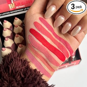 Ublic Pencil Shaped Matte Lipstick Long Lasting Waterproof 24hr Stay Nude Color LipGloss Lipstick Set of 3