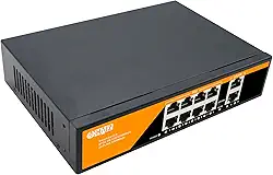 Switch Poe Com 8 Portas Poe + 2 Portas UP LINK HZ-1010GB-POE