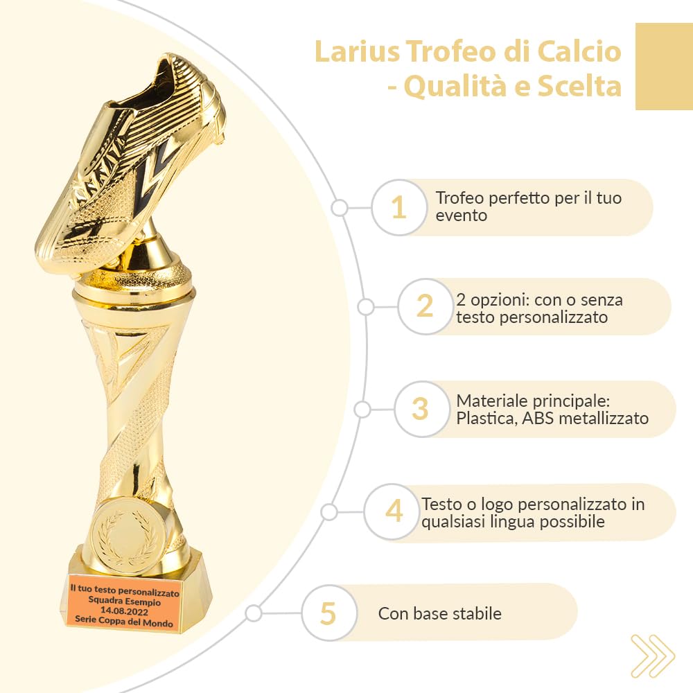 Larius, Coppa d'Onore Calcio Capocannoniere, Scarpa Dorata