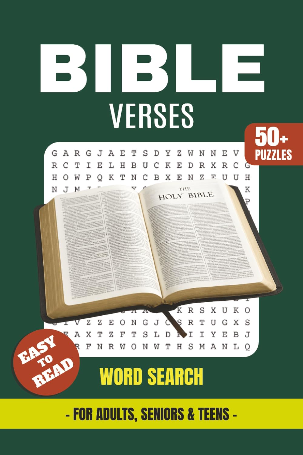 Bible Verses Word Search Book: Word Searches with Easy-to-Read Print about Bible Verses, Scripture, Psalms, Proverbs, Gospel Teachings & More | 6x9 ... Perfect Gift for Vacations, Holidays & Qu
