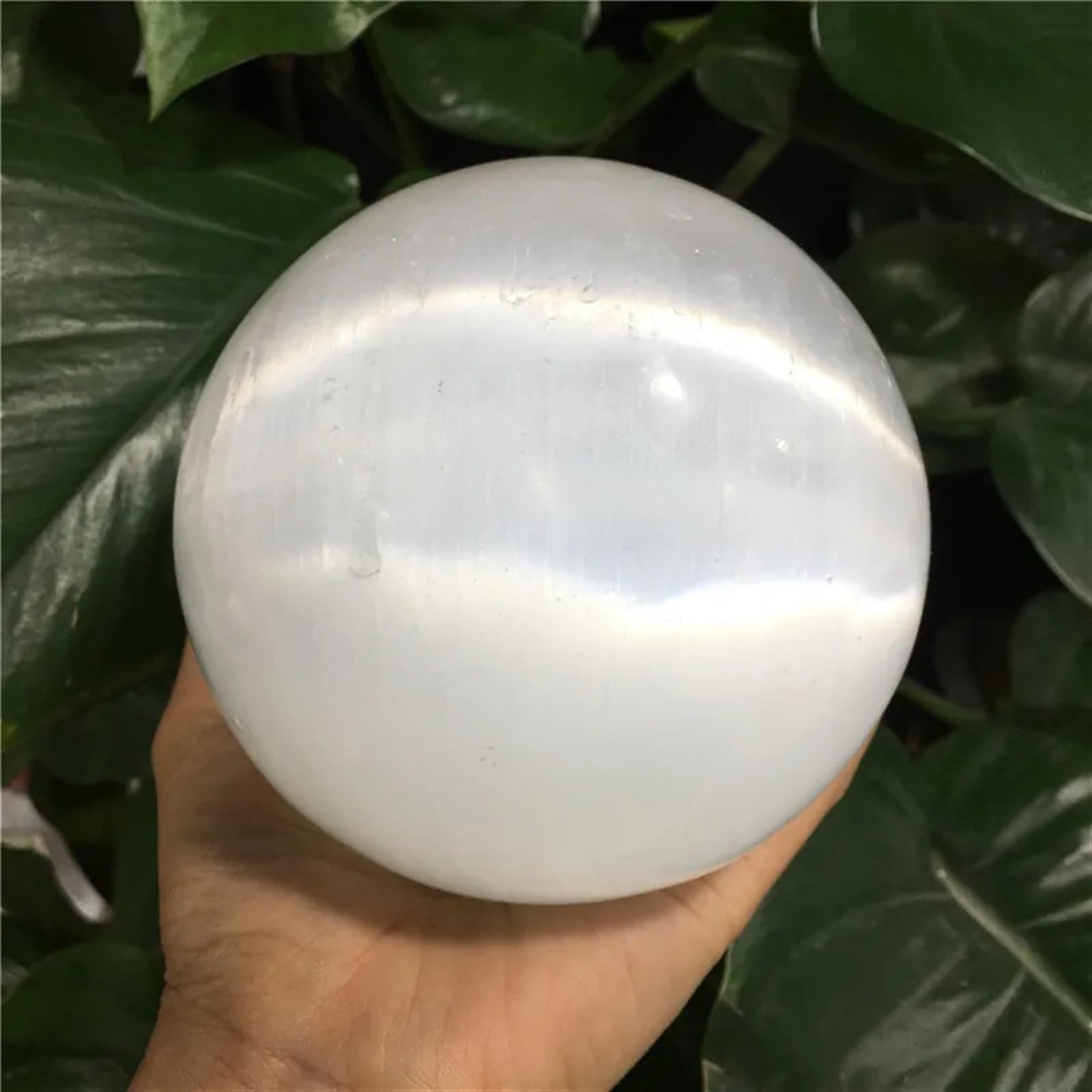 HSMQUBDBX White Flash Gypsum Selenite Sphere Ball Crystal Stone Gemstone Ornaments (Size : 1.7-2kg)