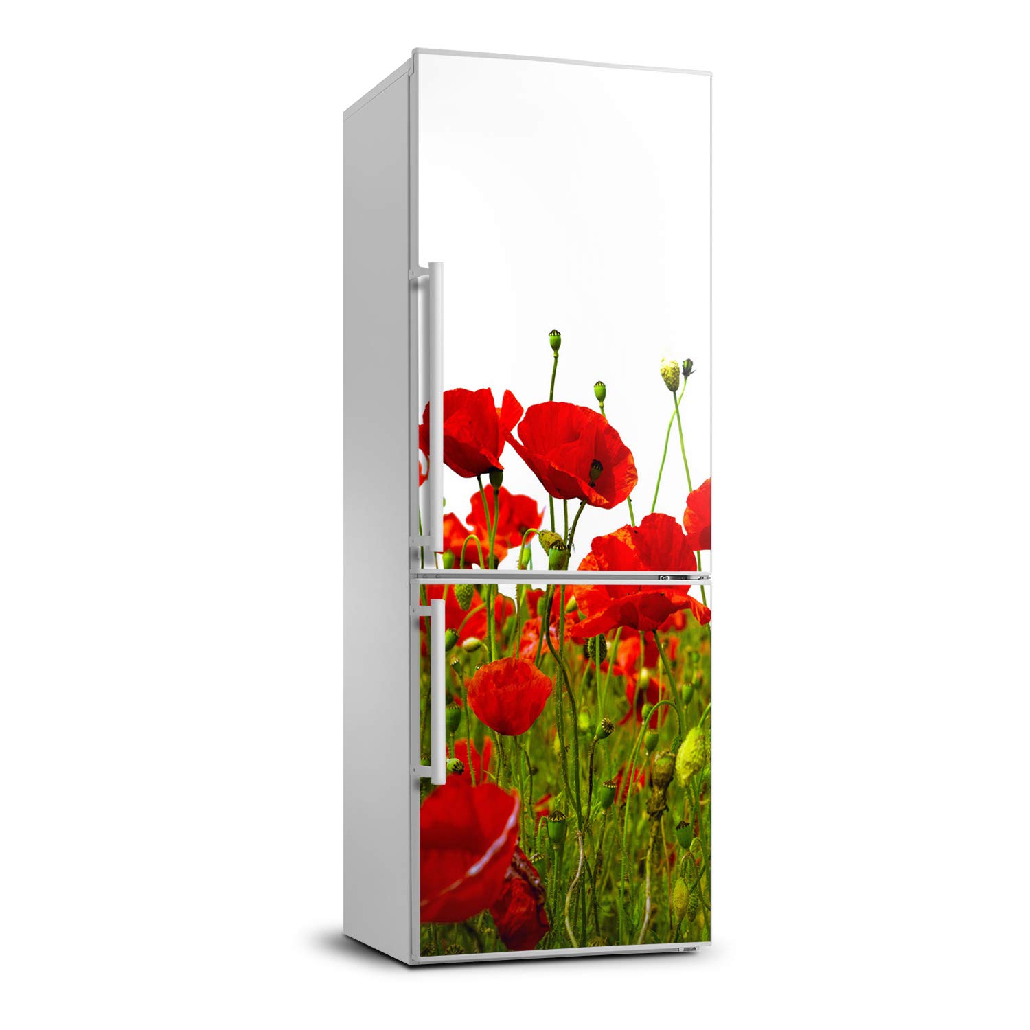 Vinilo para refrigerador de 60x180 cm película autoadhesiva Tulup campo de amapolas