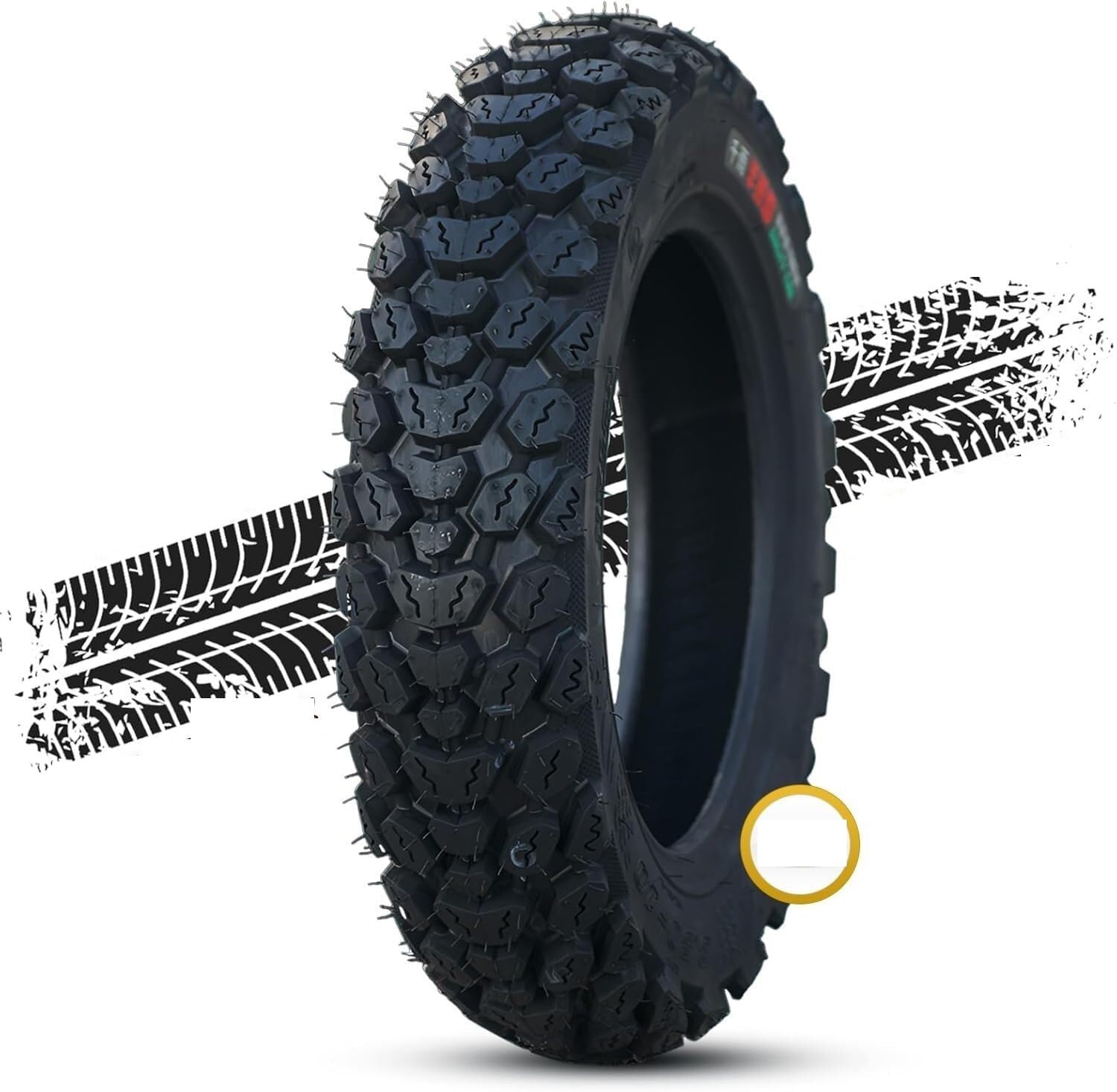 3.50x10 Pneu Moto Tubeless 8PR, 3.50-10 Pneu Tout-Terrain Off Road 58J, 3.50 10 Pneu Haute Adhérence Neige Pluie pour Scooter 10 Pouces Run Flat