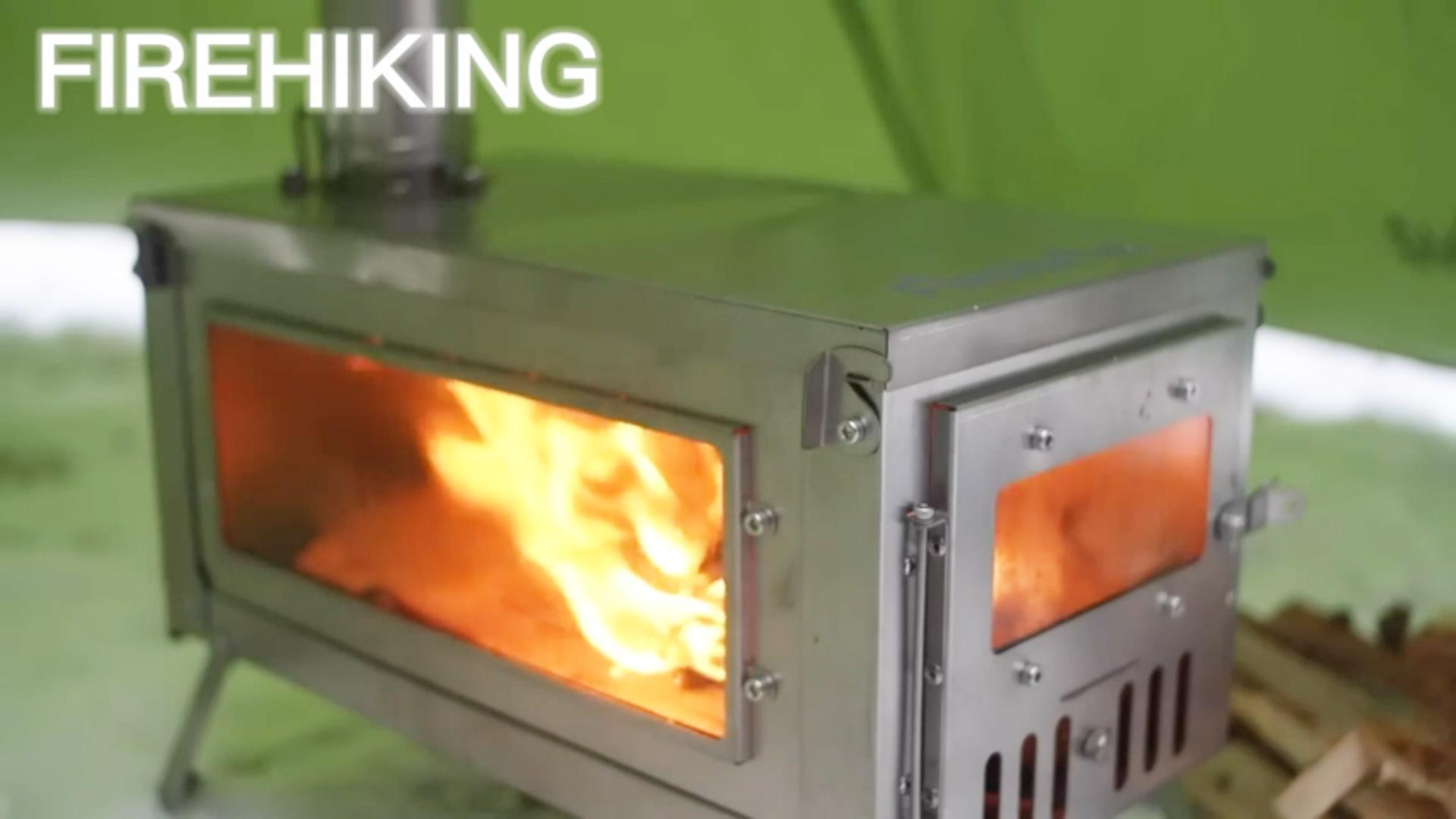 チタン/UL 組み立て式　薪ストーブ　本体約2キロ 薪ストーブ ポータブルチタンストーブ Lサイズ Portable