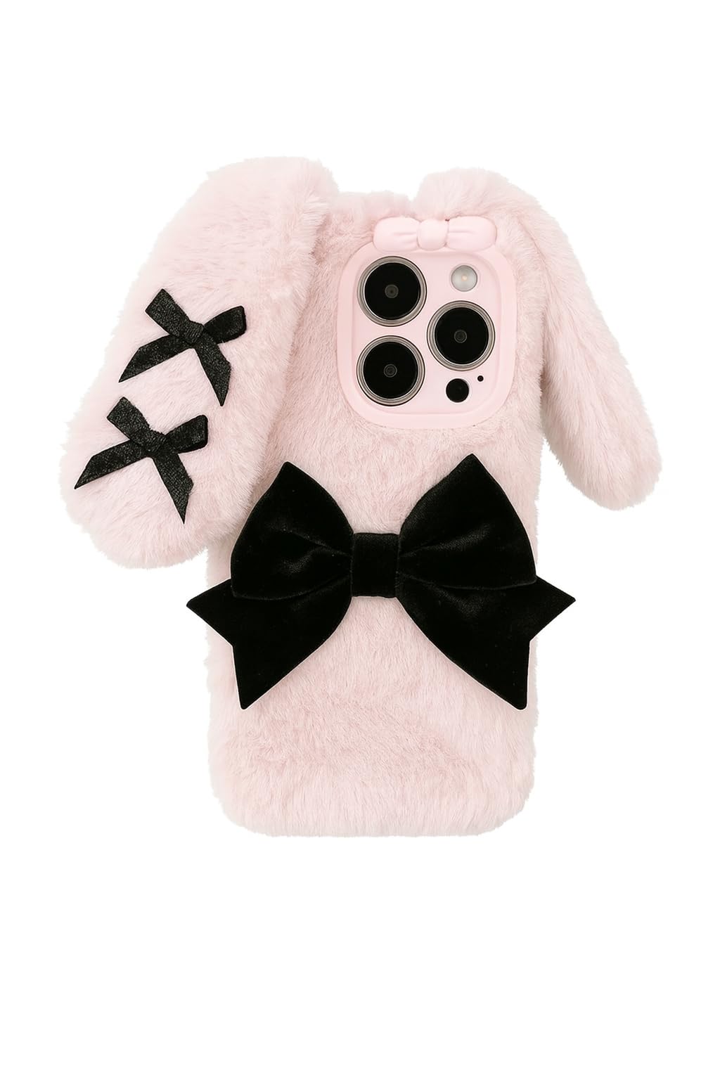 India Deal Plush Pink Bunny Ears iPhone Case, Compatible with