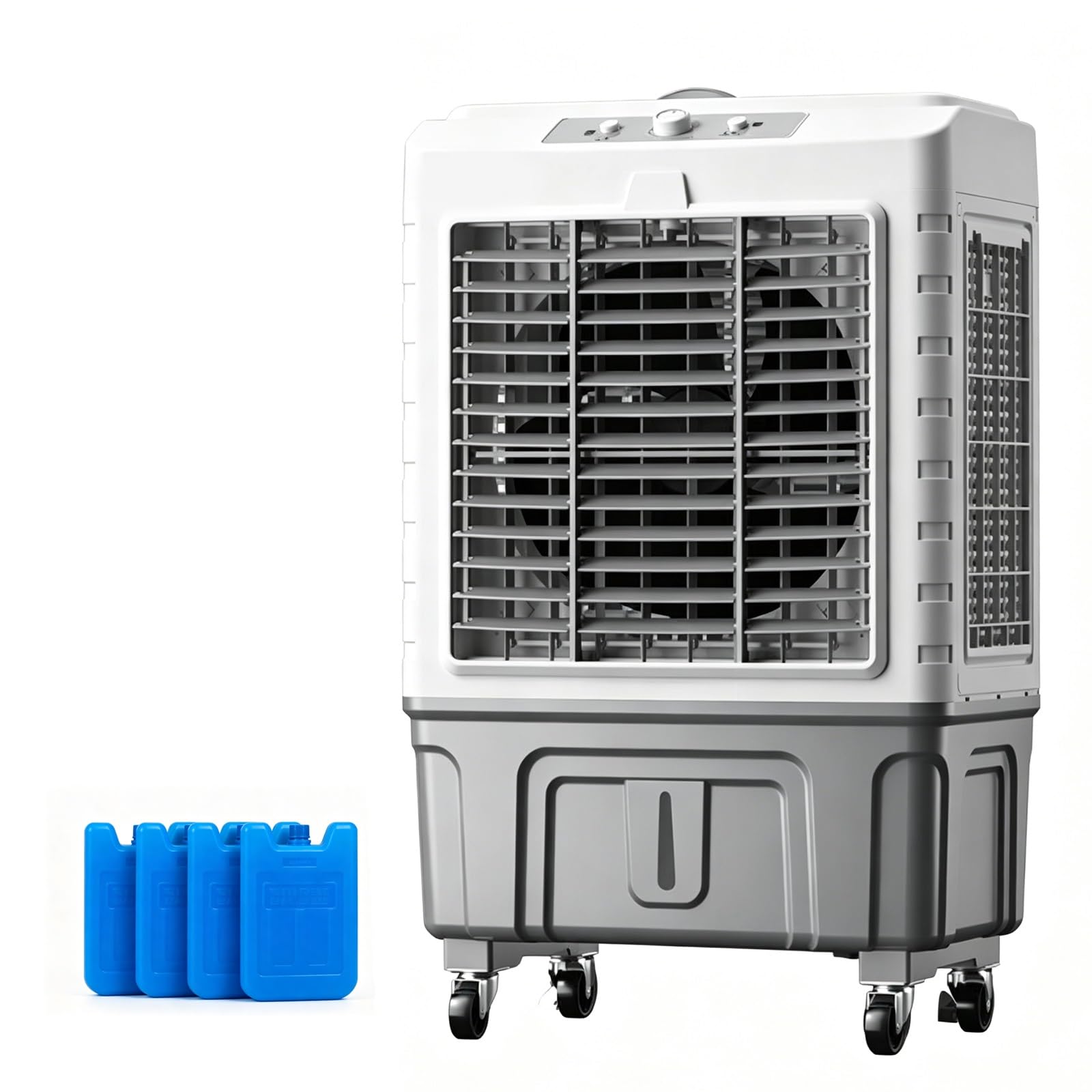 Climatizador Evaporativo Portátil, Aire Acondicionado Portátil Sin Tubo con Oscilación 120°, Ventilador de Refrigeración para Hogar, Oficina, Taller, Garaje
