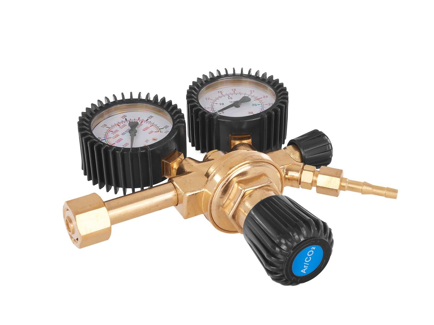 BSD Regulador de Gas CO2/Argón 200 Bar con Manómetros, Control Preciso de Flujo y Presión, Ideal para Soldadura y Corte Profesional