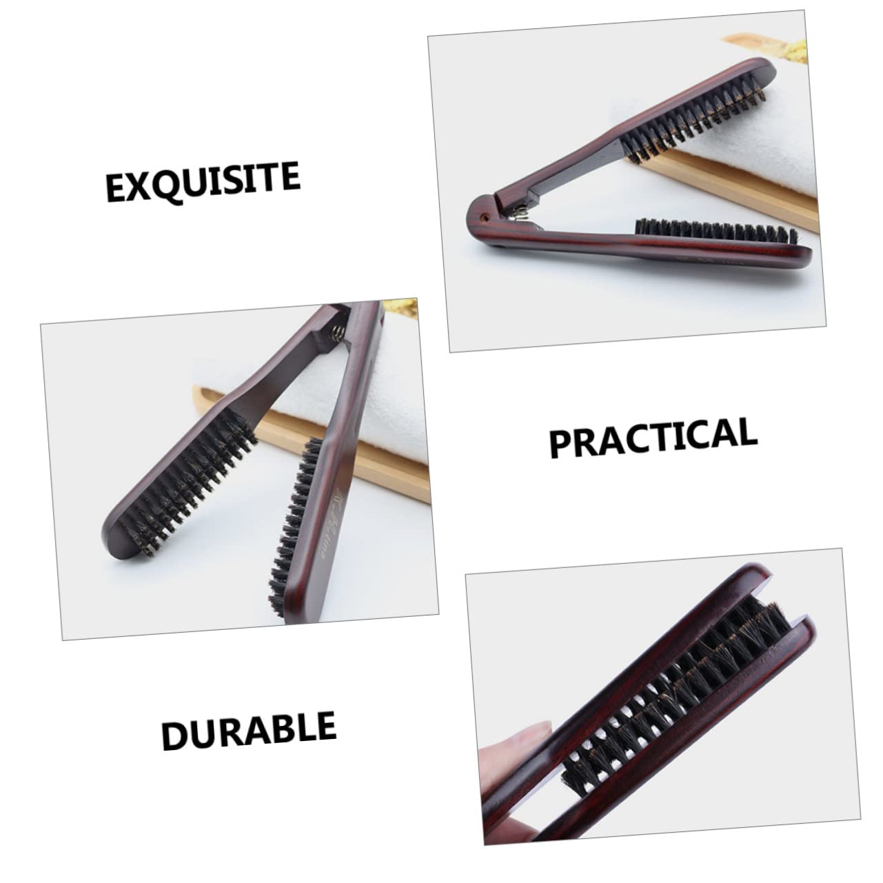 FRCOLOR 5 peines de raíles para peinar el cabello, alisador de pelo, cepillo alisador de pelo, peine de peinado para hombres, peines, plancha de pelo con cerdas de madera
