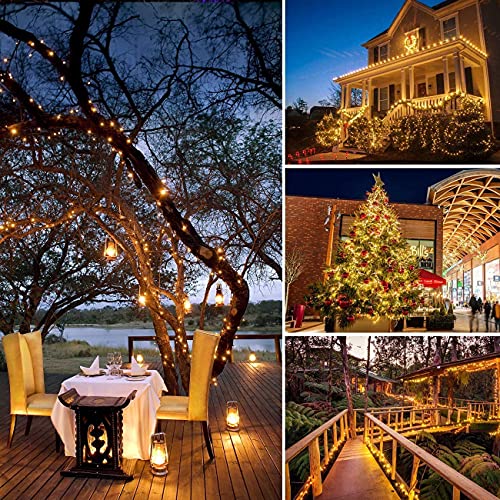 Image of AERYS Solar Fairy String Light Outdoor, 39 Ft 100 LED with Inbuilt Rechargeable Battery IP65 Waterproof 8 Modes (Copper Wires, Sturdy Quality) for Garden Yard Diwali &Home Decor led Lights