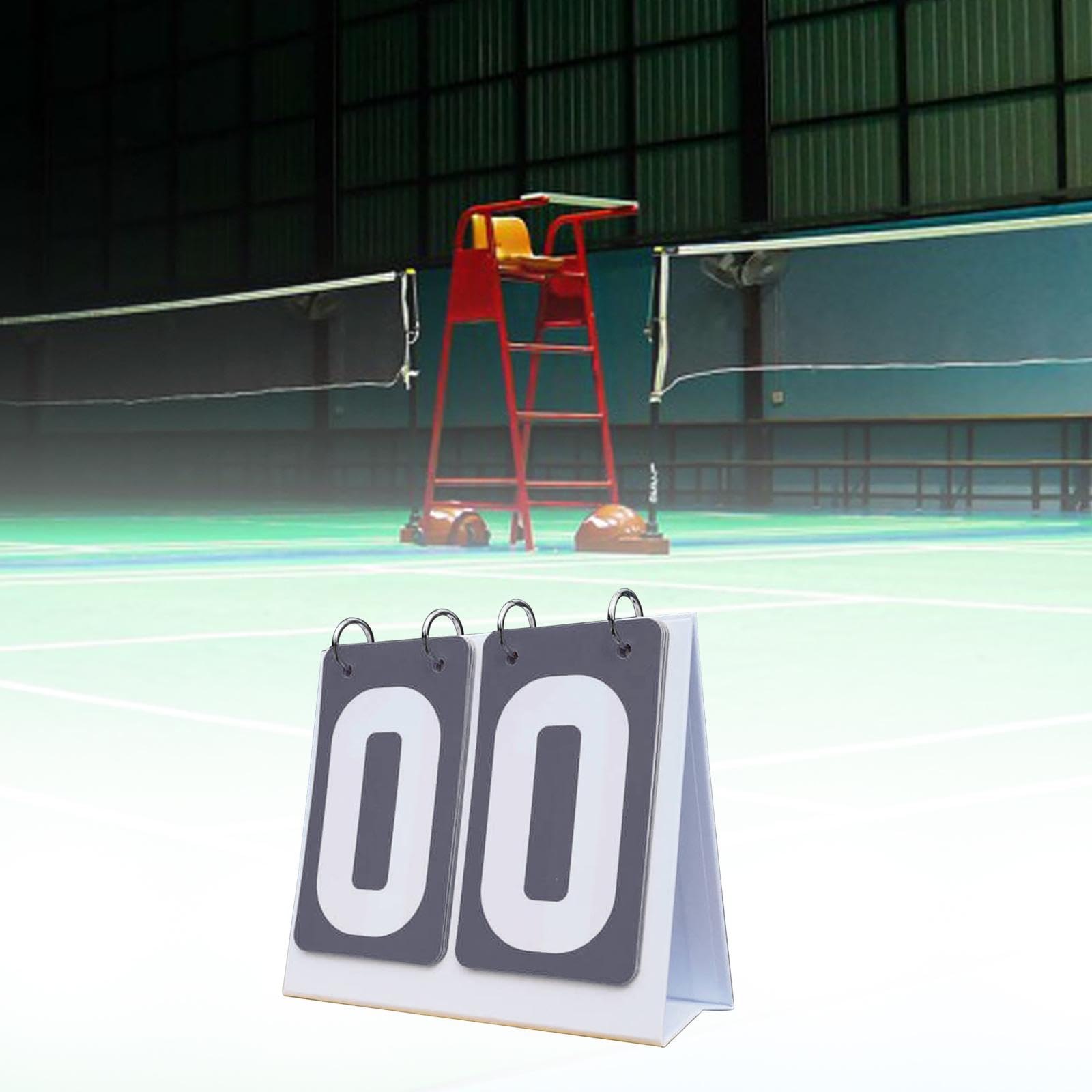 SM SunniMix Multi Sports Scoreboard Tabletop Score Flipper 2 Digit Flip Number Score Board for Basketball Tennis Ball Soccer Badminton, Gray